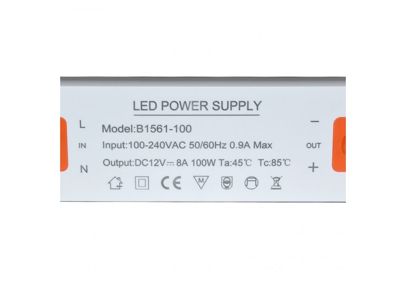 Alimentation LED 12V-100W-IP20 extra plate - B1561-100 - Barcelona LED