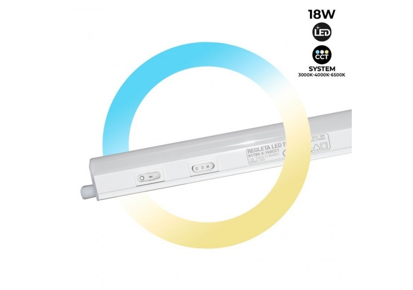 Réglette LED pour dessous de meuble-T5-150 cm-18W opale-CCT - B1780-5-150CCT - Barcelona LED