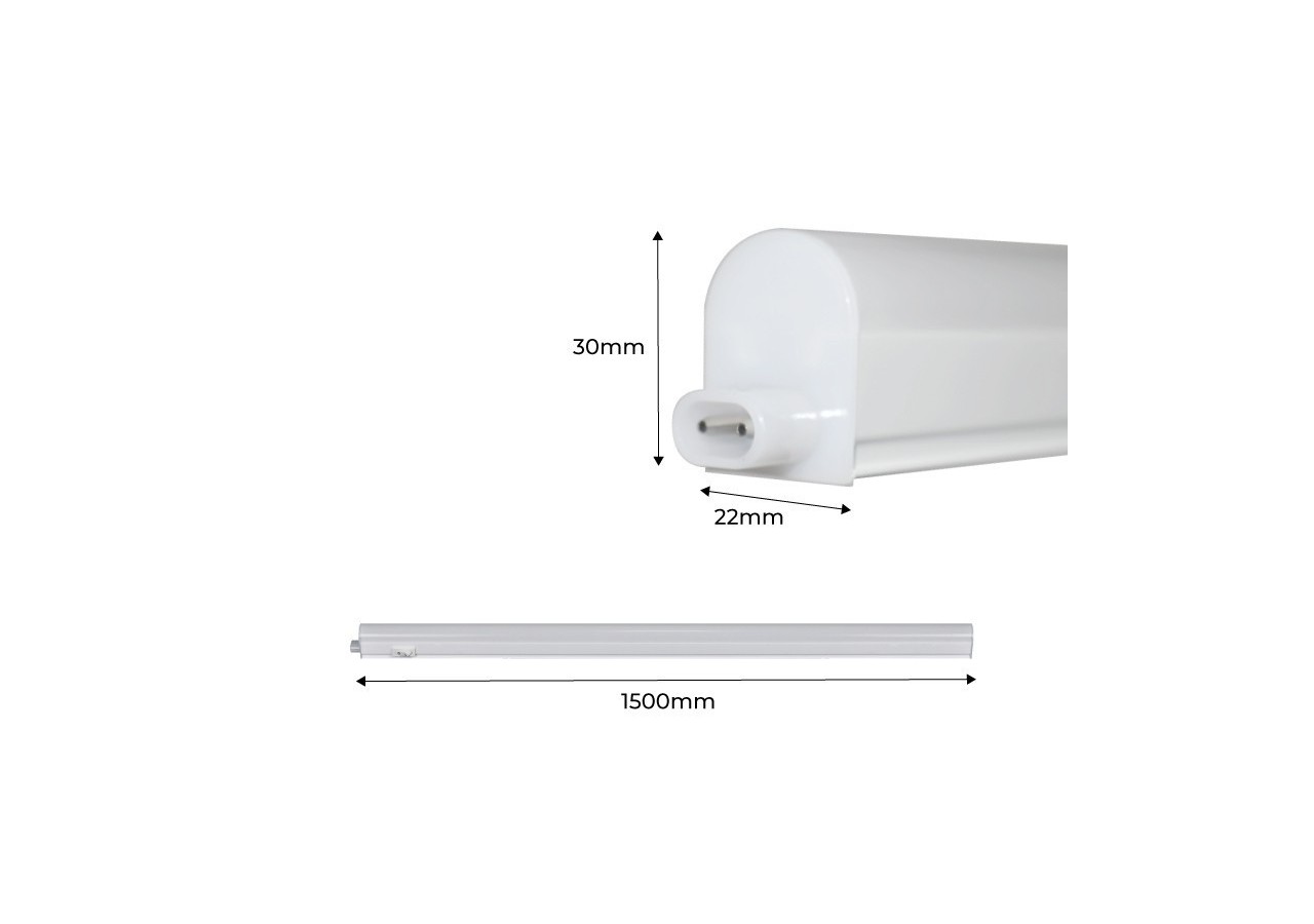 Réglette LED pour dessous de meuble-T5-150 cm-18W opale-CCT - B1780-5-150CCT - Barcelona LED