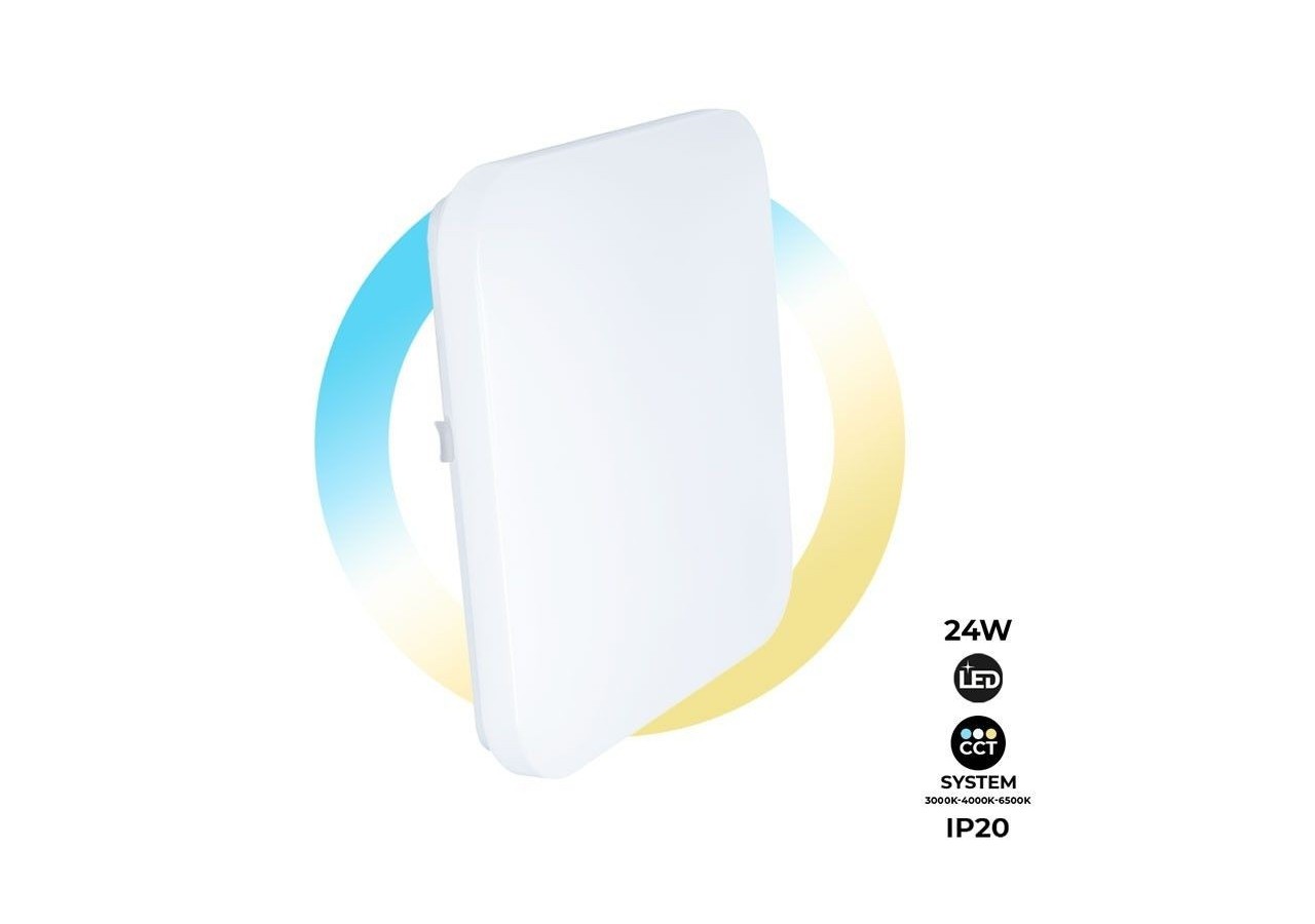 Plafonnier carré LED en saillie BASIC CCT-24W-IP20 - B1288-C-CCT - Barcelona LED