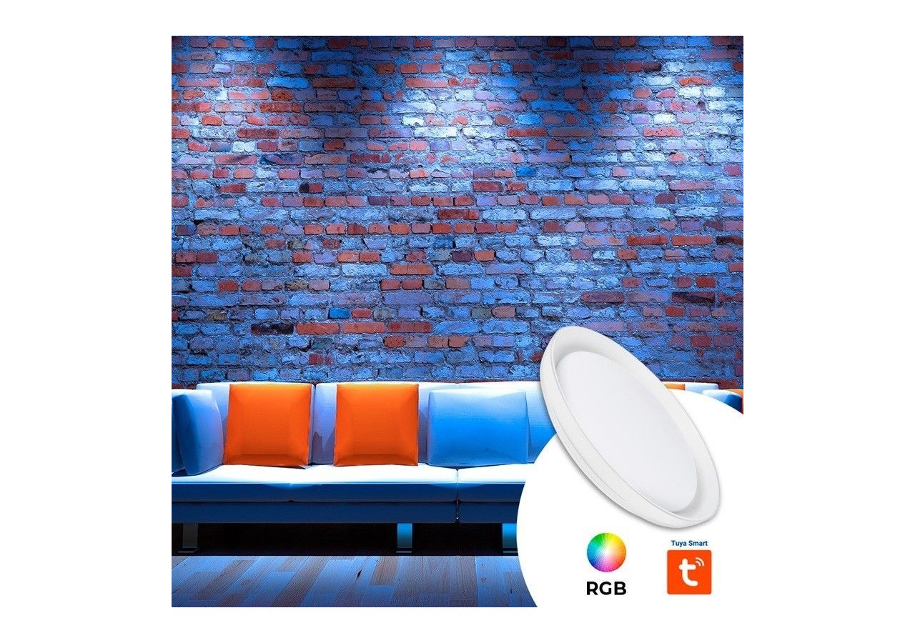 Plafonnier LED rond en saillie SMART RGBW et CCT avec connexion WIFI-30W-IP20 - B1290-R-SMART - Barcelona LED