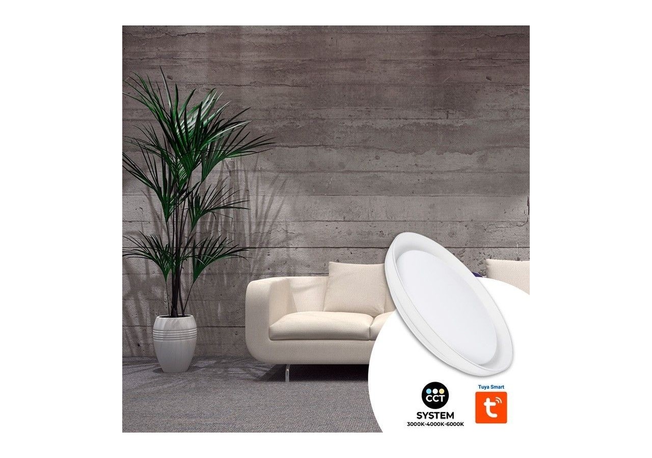 Plafonnier LED rond en saillie SMART RGBW et CCT avec connexion WIFI-30W-IP20 - B1290-R-SMART - Barcelona LED