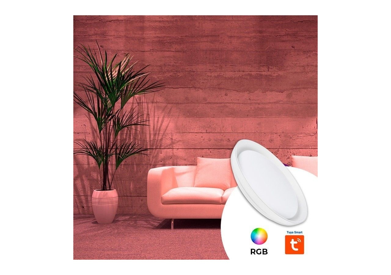Plafonnier LED rond en saillie SMART RGBW et CCT avec connexion WIFI-30W-IP20 - B1290-R-SMART - Barcelona LED