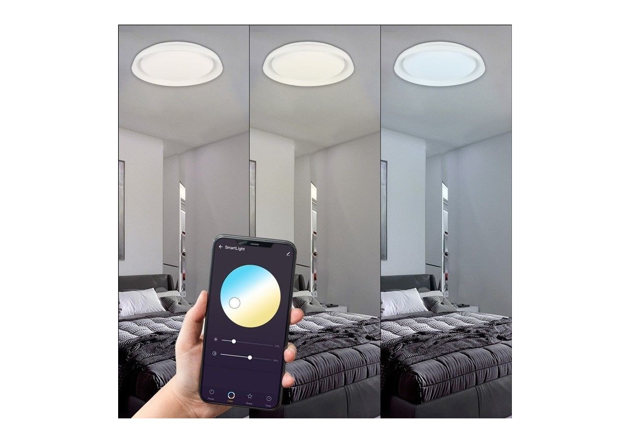 Plafonnier LED rond en saillie SMART RGBW et CCT avec connexion WIFI-30W-IP20 - B1290-R-SMART - Barcelona LED