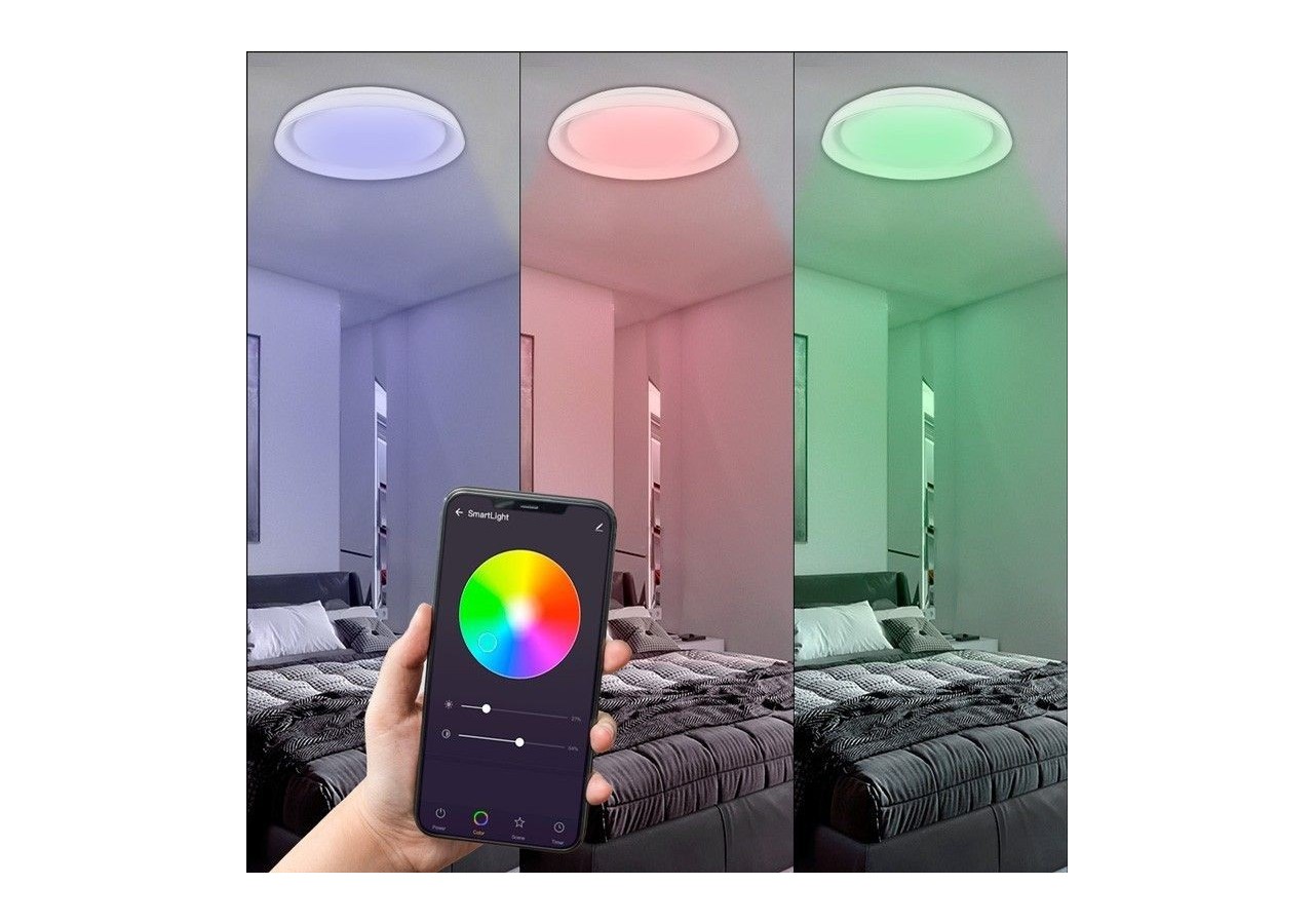 Plafonnier LED rond en saillie SMART RGBW et CCT avec connexion WIFI-30W-IP20 - B1290-R-SMART - Barcelona LED