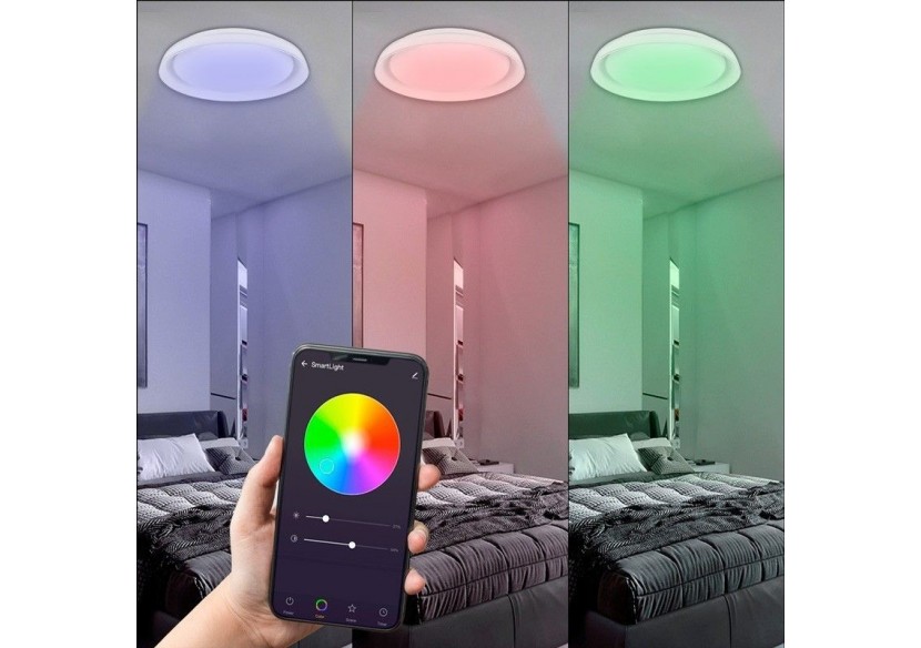 Plafonnier LED rond en saillie SMART RGBW et CCT avec connexion WIFI-30W-IP20 - B1290-R-SMART - Barcelona LED