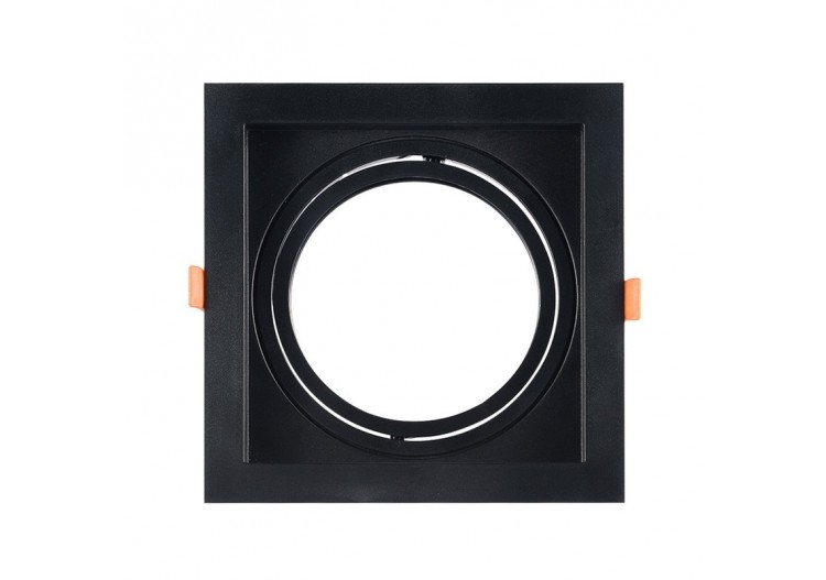 Collerette carrée en polycarbonate pour ampoule QR111 ou AR111-Coupe 155 x 155 mm - B1016-N - Barcelona LED