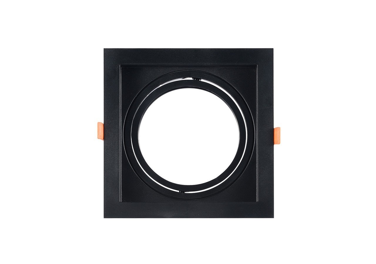 Collerette carrée en polycarbonate pour ampoule QR111 ou AR111-Coupe 155 x 155 mm - B1016-N - Barcelona LED