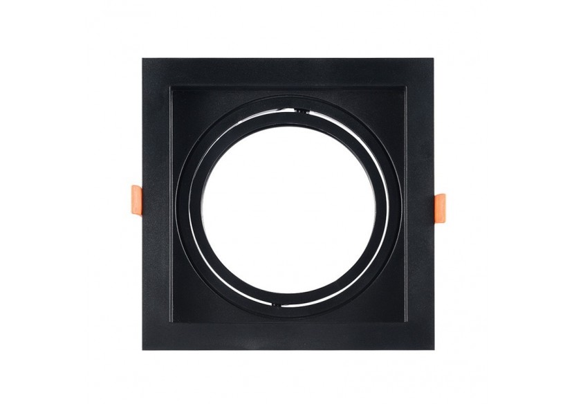 Collerette carrée en polycarbonate pour ampoule QR111 ou AR111-Coupe 155 x 155 mm - B1016-N - Barcelona LED