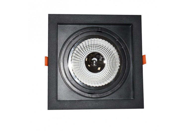 Collerette carrée en polycarbonate pour ampoule QR111 ou AR111-Coupe 155 x 155 mm - B1016-N - Barcelona LED 2