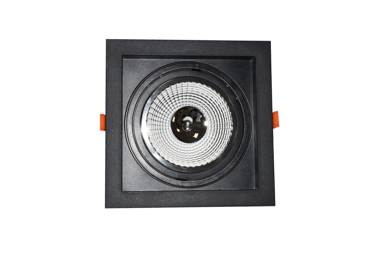 Collerette carrée en polycarbonate pour ampoule QR111 ou AR111-Coupe 155 x 155 mm - B1016-N - Barcelona LED