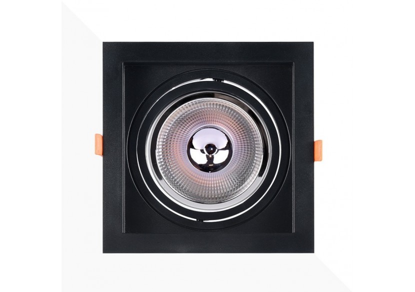 Collerette carrée en polycarbonate pour ampoule QR111 ou AR111-Coupe 155 x 155 mm - B1016-N - Barcelona LED