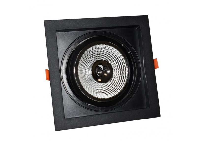 Collerette carrée en polycarbonate pour ampoule QR111 ou AR111-Coupe 155 x 155 mm - B1016-N - Barcelona LED