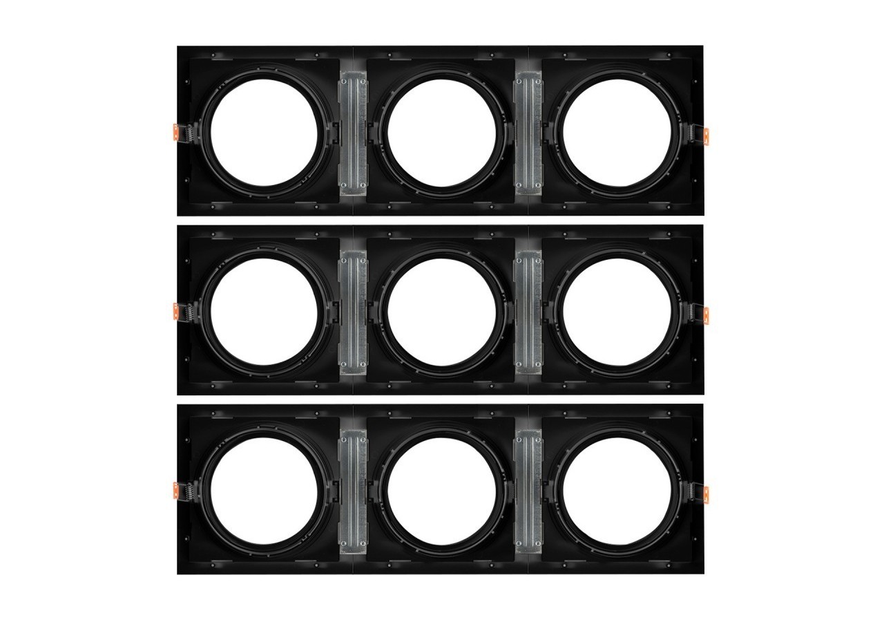 Collerette carrée en polycarbonate pour ampoule QR111 ou AR111-Coupe 155 x 155 mm - B1016-N - Barcelona LED