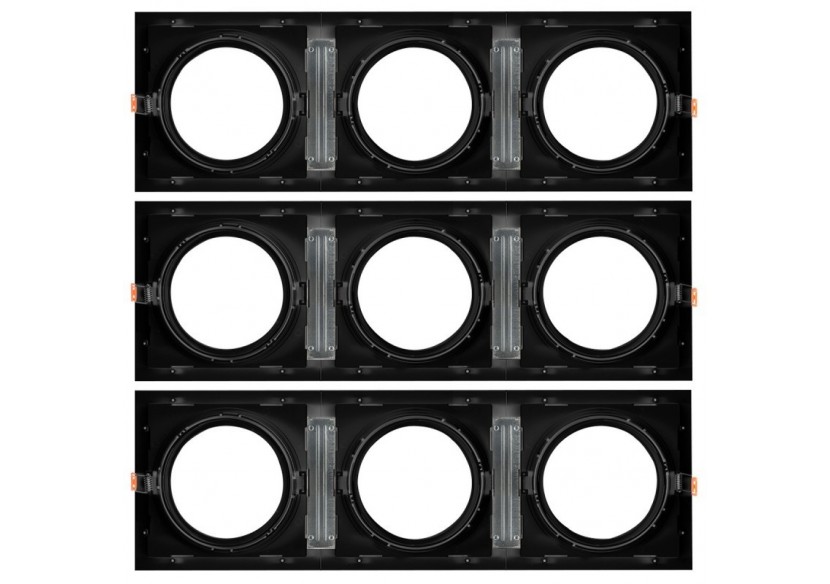 Collerette carrée en polycarbonate pour ampoule QR111 ou AR111-Coupe 155 x 155 mm - B1016-N - Barcelona LED