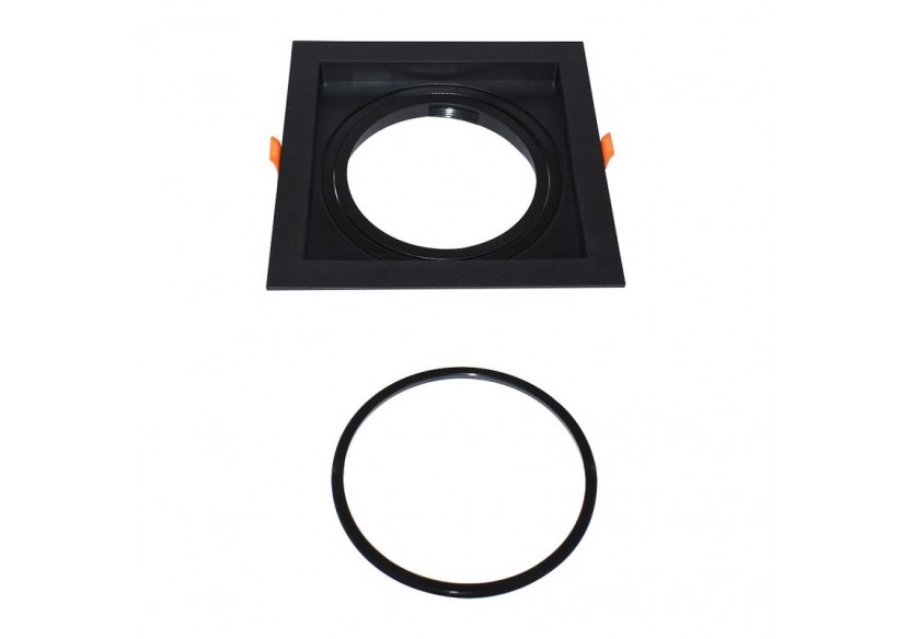 Collerette carrée en polycarbonate pour ampoule QR111 ou AR111-Coupe 155 x 155 mm - B1016-N - Barcelona LED