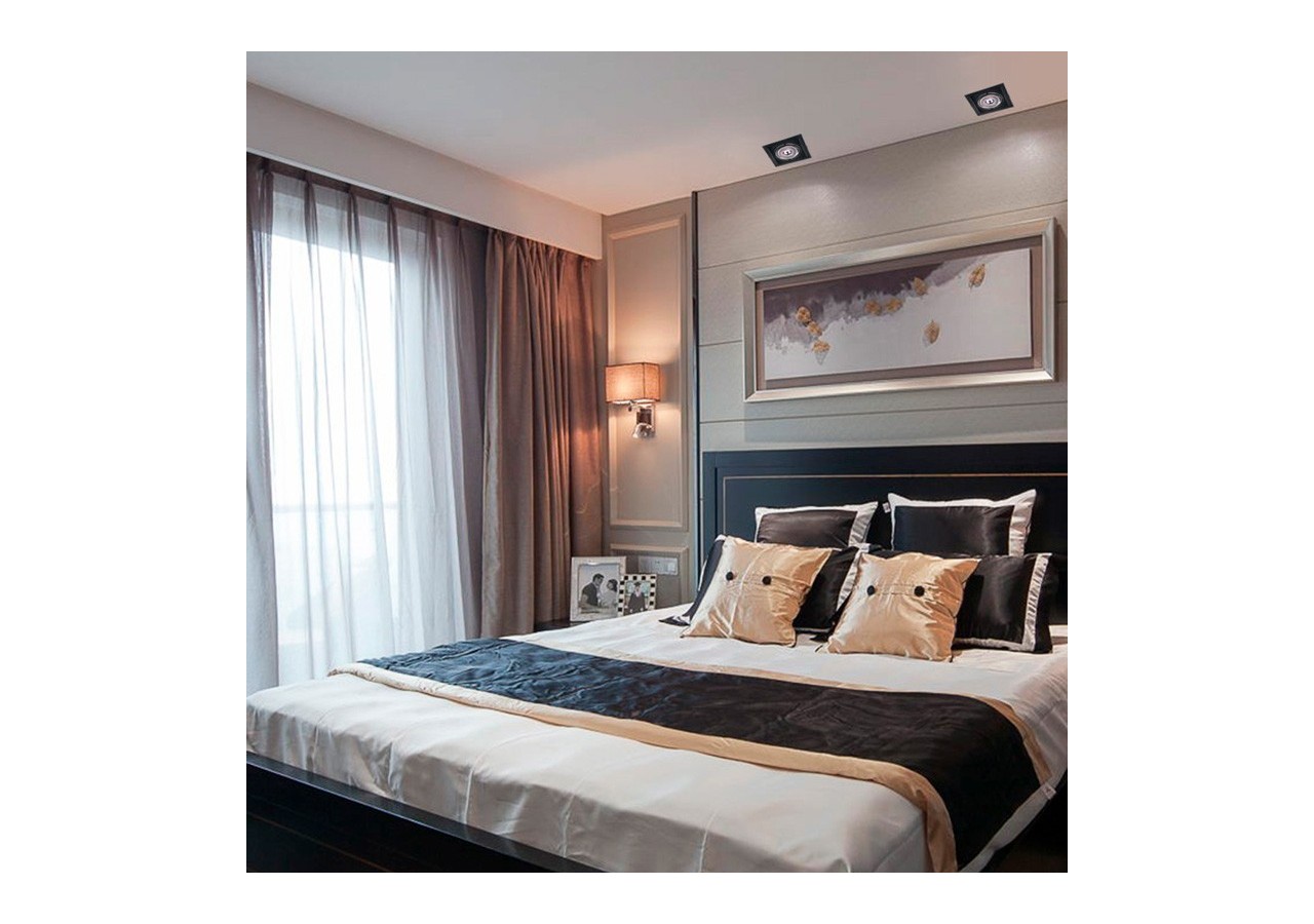 Collerette carrée en polycarbonate pour ampoule QR111 ou AR111-Coupe 155 x 155 mm - B1016-N - Barcelona LED