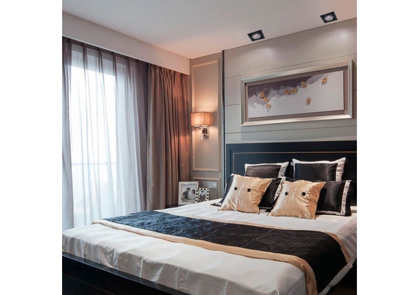 Collerette carrée en polycarbonate pour ampoule QR111 ou AR111-Coupe 155 x 155 mm - B1016-N - Barcelona LED