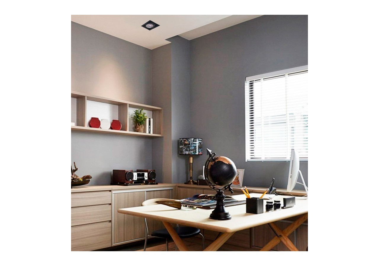 Collerette carrée en polycarbonate pour ampoule QR111 ou AR111-Coupe 155 x 155 mm - B1016-N - Barcelona LED