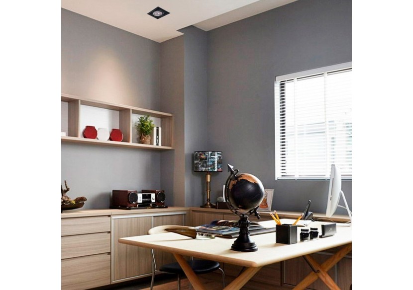 Collerette carrée en polycarbonate pour ampoule QR111 ou AR111-Coupe 155 x 155 mm - B1016-N - Barcelona LED