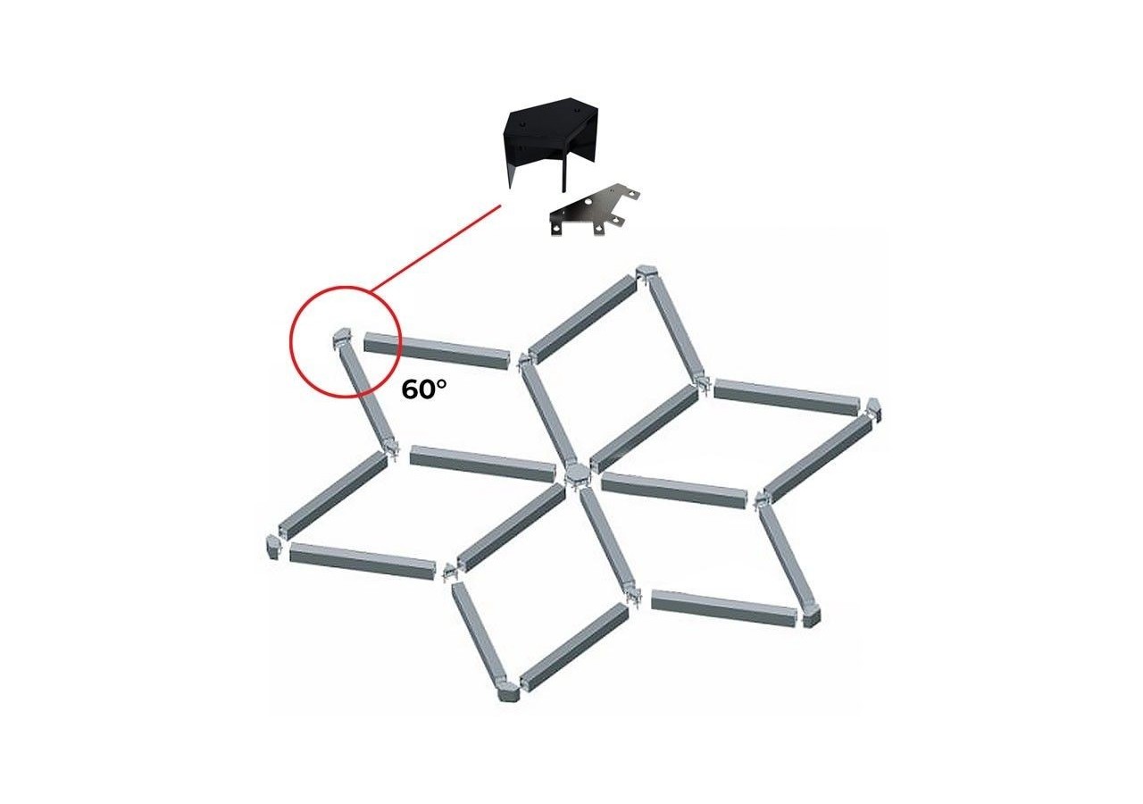 Connecteur d'angle 60 degrés pour suspension LED linéaires-Référence B9010/B9020/B9030 - B9010-160-N - Barcelona LED