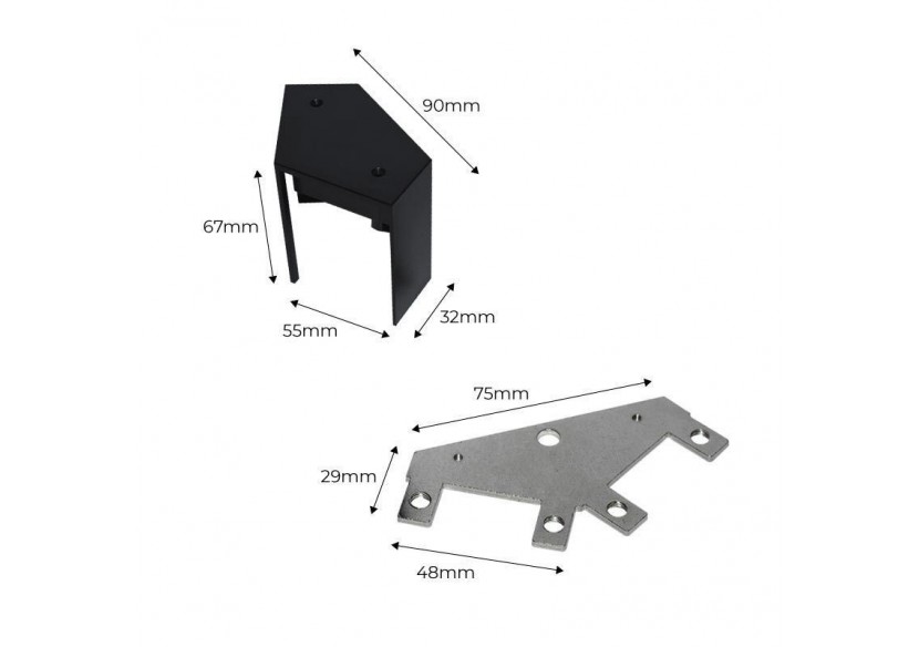 Connecteur d'angle 60 degrés pour suspension LED linéaires-Référence B9010/B9020/B9030 - B9010-160-N - Barcelona LED