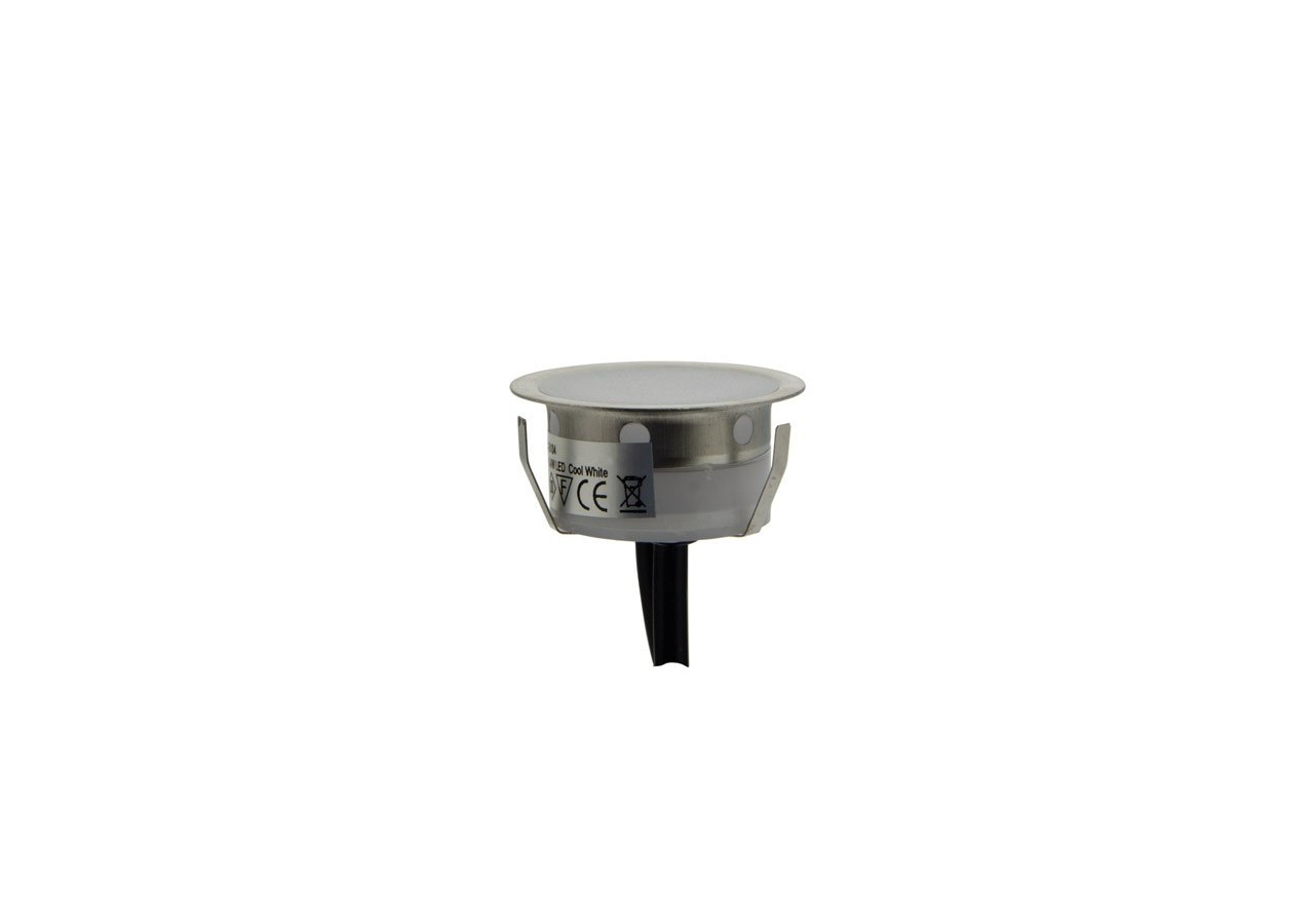 Kit 6 spots LED encastrables au sol diamètre 40x20mm 0,4W 12V-DC IP67 - BA50002-BC - Barcelona LED