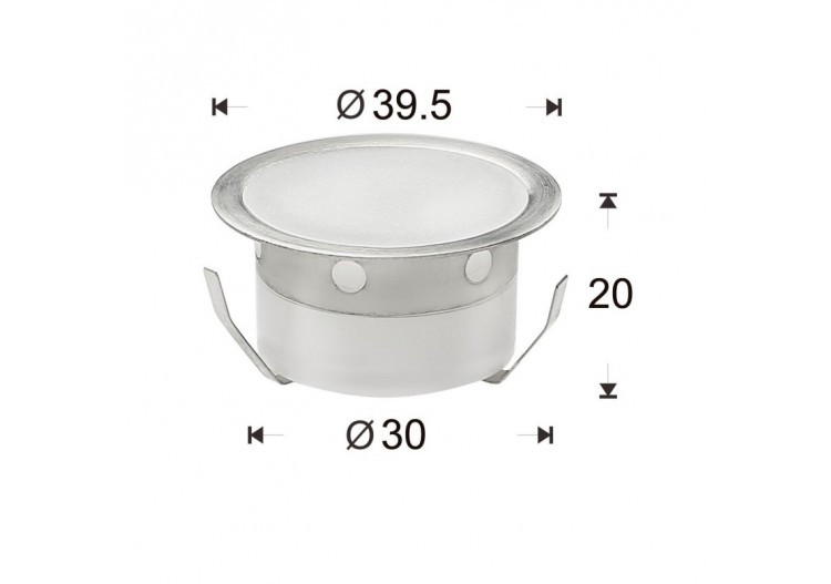 Kit 6 spots LED encastrables au sol diamètre 40x20mm 0,4W 12V-DC IP67 - BA50002-BC - Barcelona LED 2