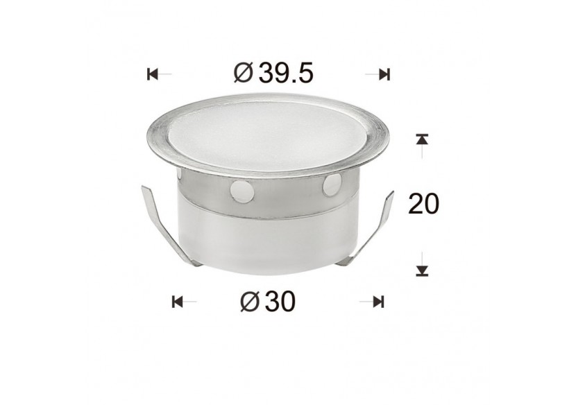 Kit 6 spots LED encastrables au sol diamètre 40x20mm 0,4W 12V-DC IP67 - BA50002-BC - Barcelona LED