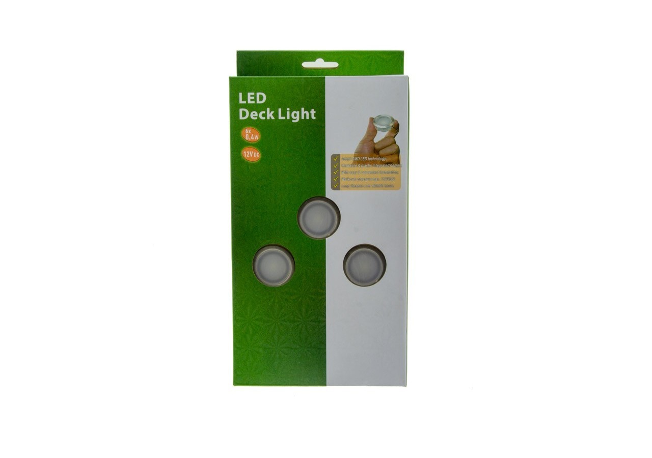 Kit 6 spots LED encastrables au sol diamètre 40x20mm 0,4W 12V-DC IP67 - BA50002-BC - Barcelona LED