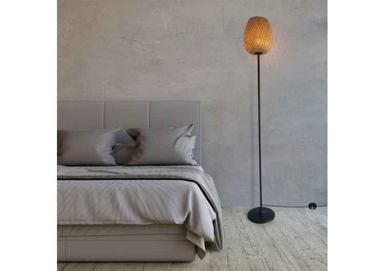 Lampadaire en osier "NIKKO". - LM184-P - Barcelona LED 2