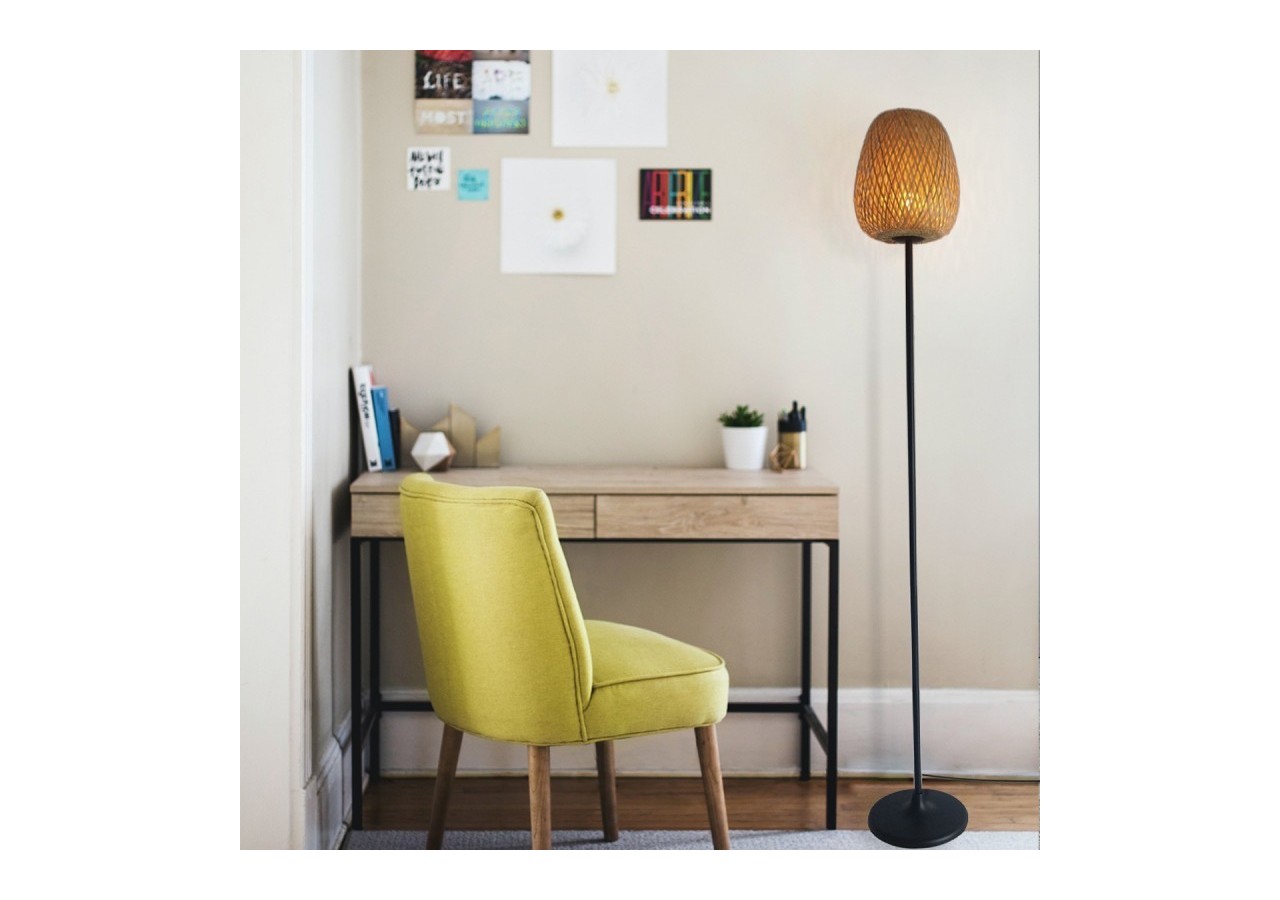 Lampadaire en osier "NIKKO". - LM184-P - Barcelona LED