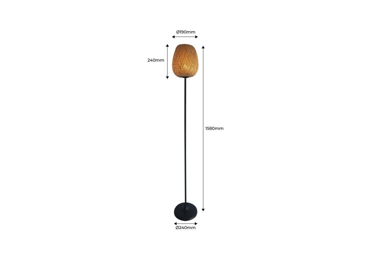 Lampadaire en osier "NIKKO". - LM184-P - Barcelona LED