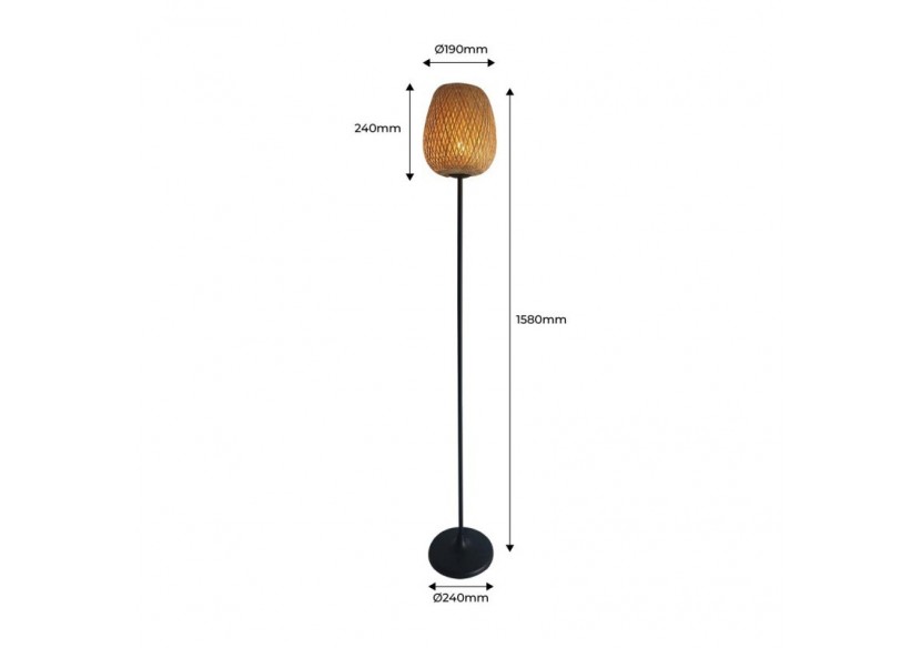 Lampadaire en osier "NIKKO". - LM184-P - Barcelona LED