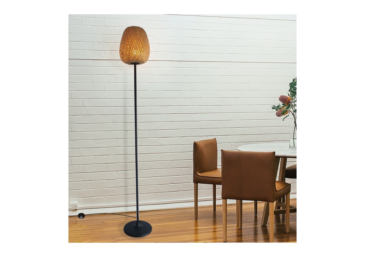 Lampadaire en osier "NIKKO". - LM184-P - Barcelona LED