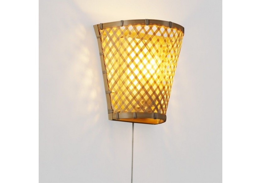 Applique murale en osier avec prise "PANI" - LM166-EU - Barcelona LED