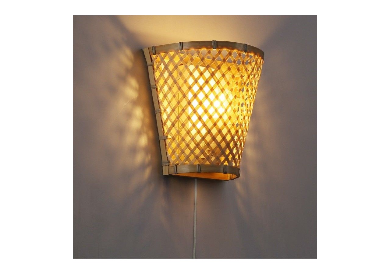 Applique murale en osier avec prise "PANI" - LM166-EU - Barcelona LED