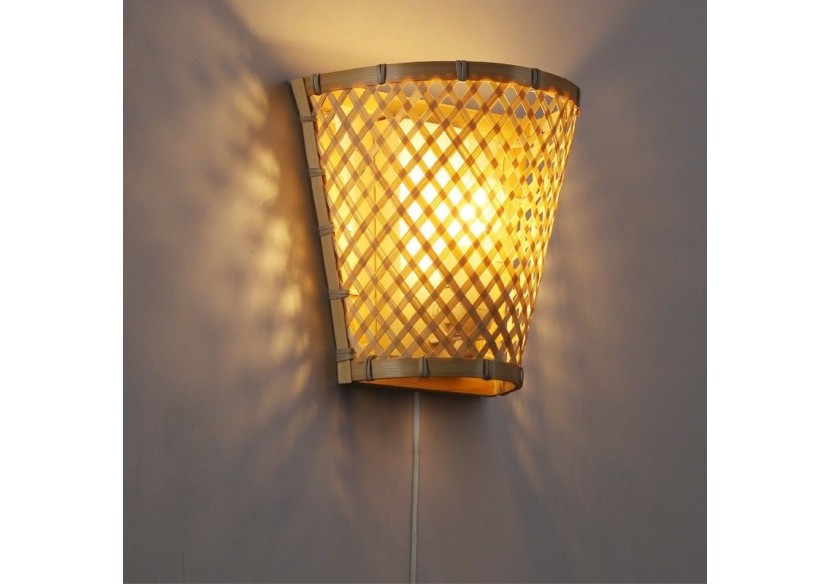 Applique murale en osier avec prise "PANI" - LM166-EU - Barcelona LED