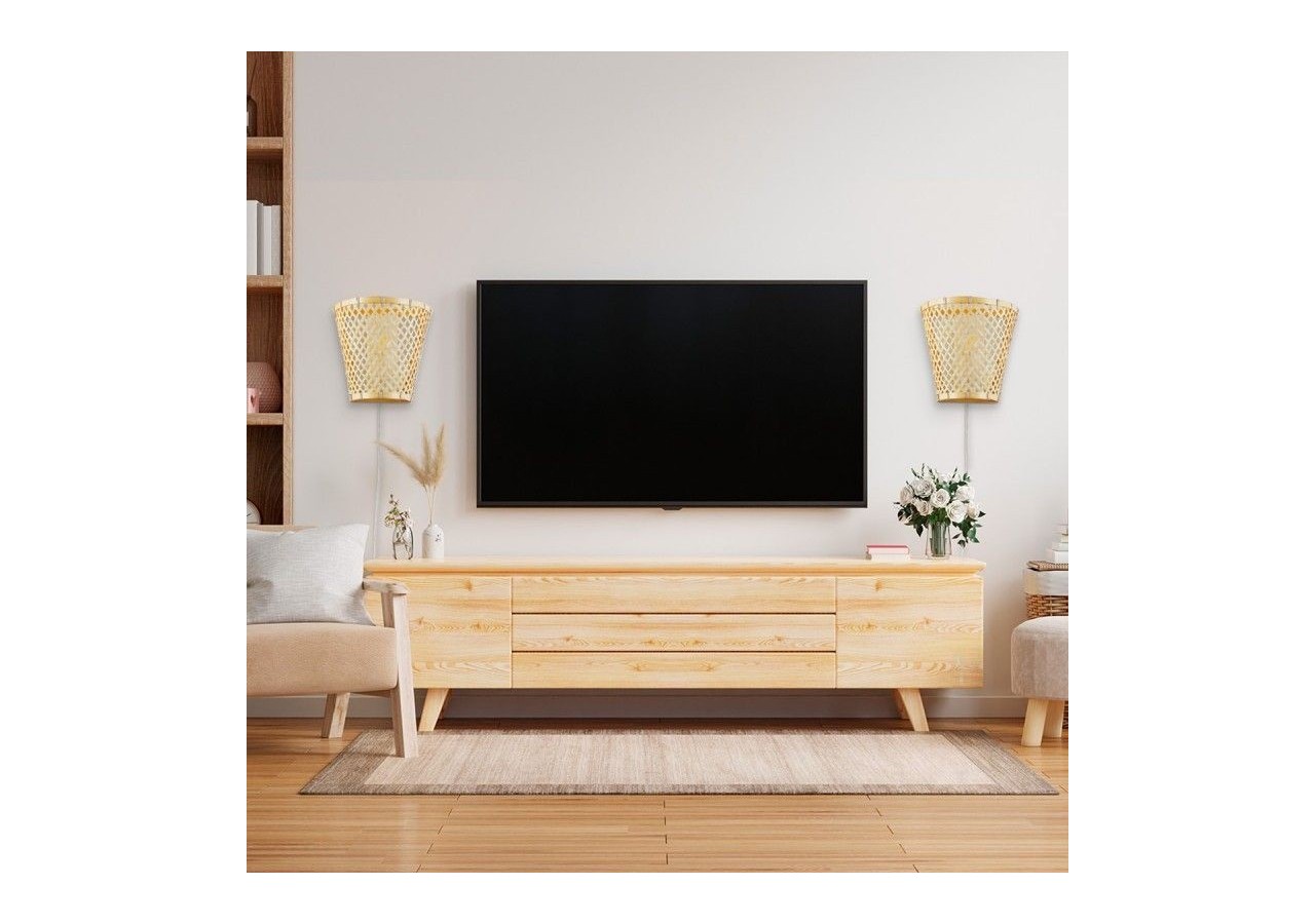 Applique murale en osier avec prise "PANI" - LM166-EU - Barcelona LED