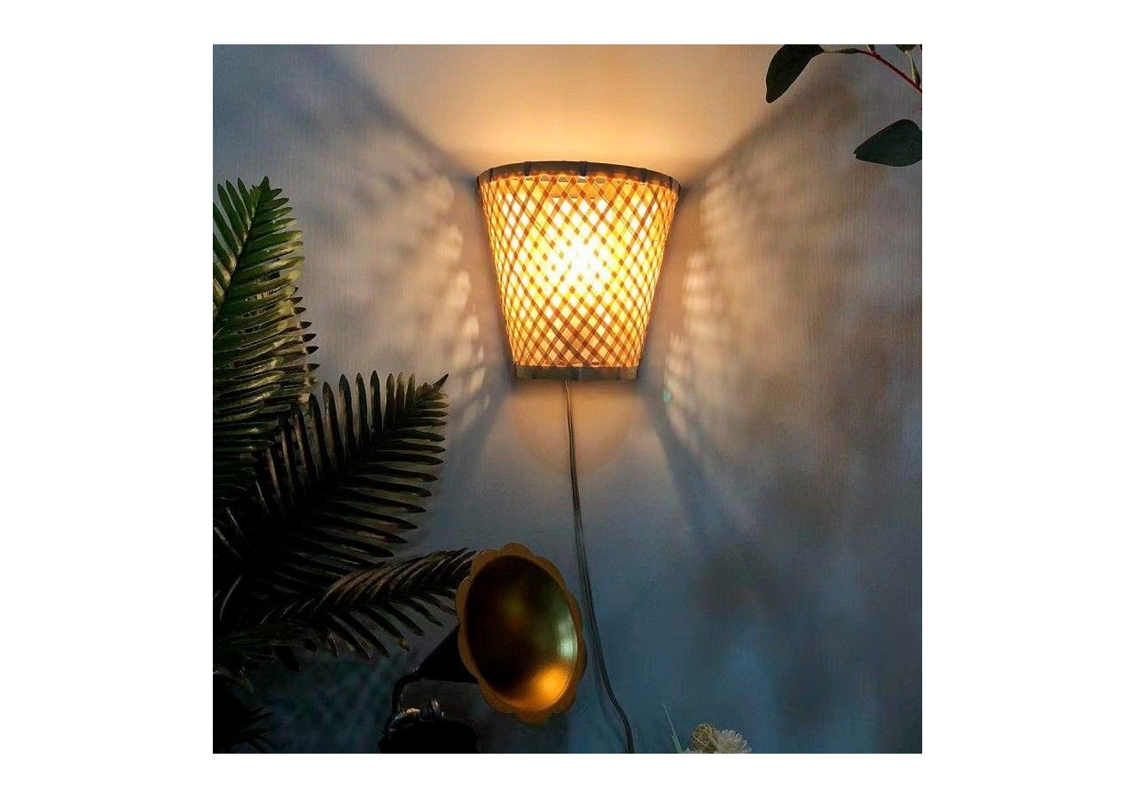 Applique murale en osier avec prise "PANI" - LM166-EU - Barcelona LED