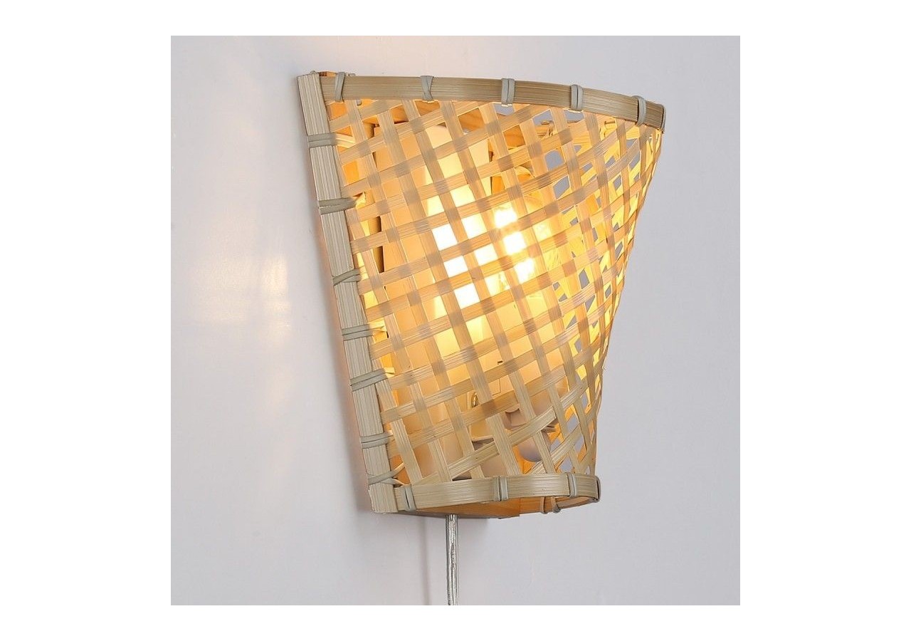 Applique murale en osier avec prise "PANI" - LM166-EU - Barcelona LED