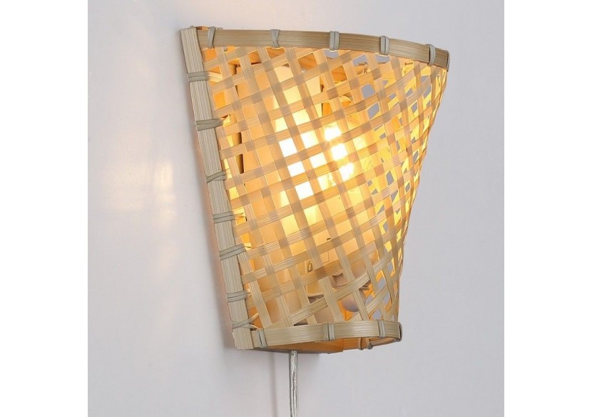 Applique murale en osier avec prise "PANI" - LM166-EU - Barcelona LED