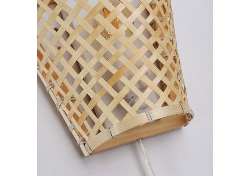 Applique murale en osier avec prise "PANI" - LM166-EU - Barcelona LED
