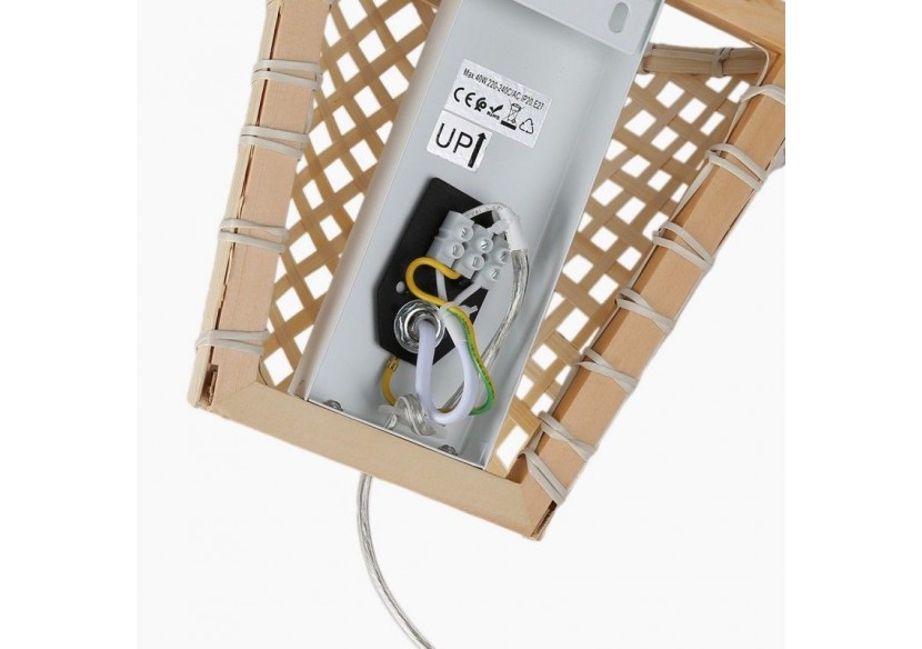 Applique murale en osier avec prise "PANI" - LM166-EU - Barcelona LED