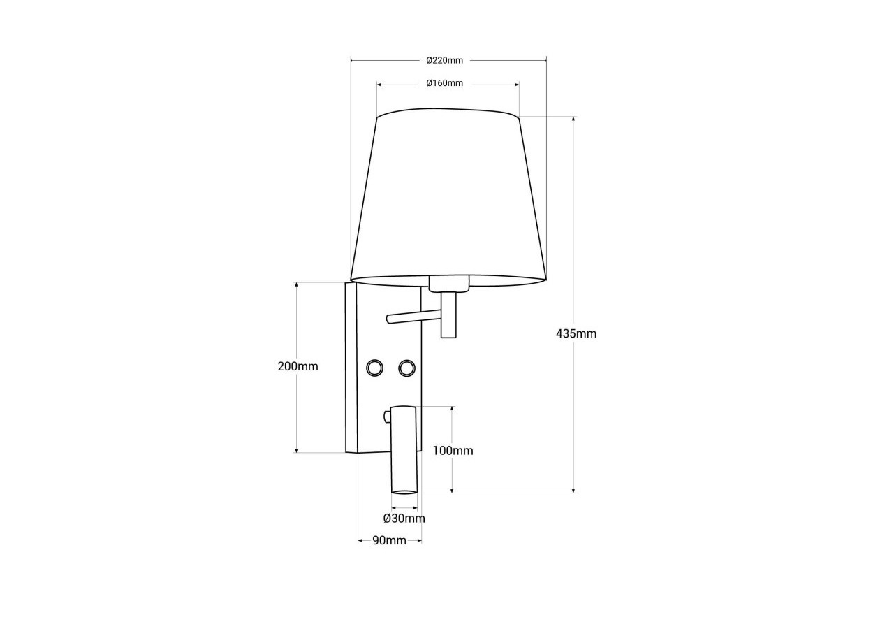 Applique murale "NOAH" avec liseuse LED-3,4W - L2032-B - Barcelona LED