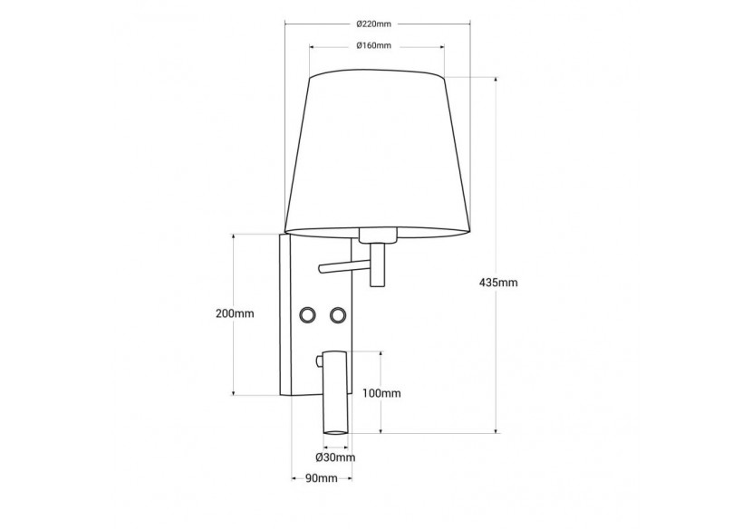 Applique murale "NOAH" avec liseuse LED-3,4W - L2032-B - Barcelona LED
