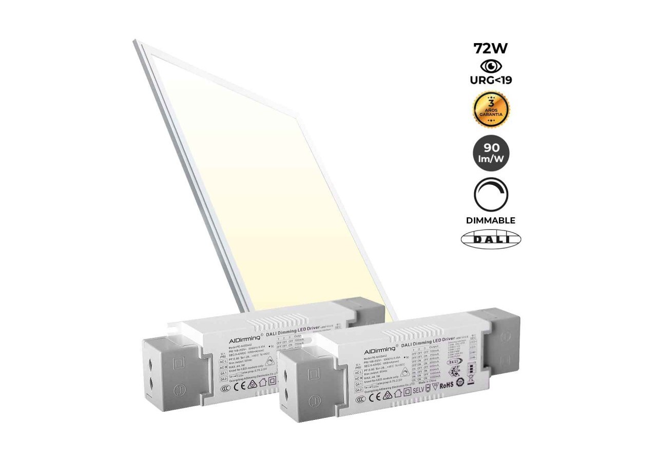 Panneau LED encastrable 120x60-Dimmable DALI-72W-UGR19 - K5234-DALI-BC - Barcelona LED
