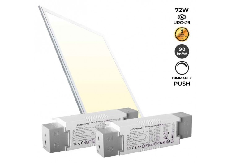 Panneau LED encastrable 120x60-Dimmable PUSH-72W-UGR19 - K5234-PUSH-BC - Barcelona LED 2