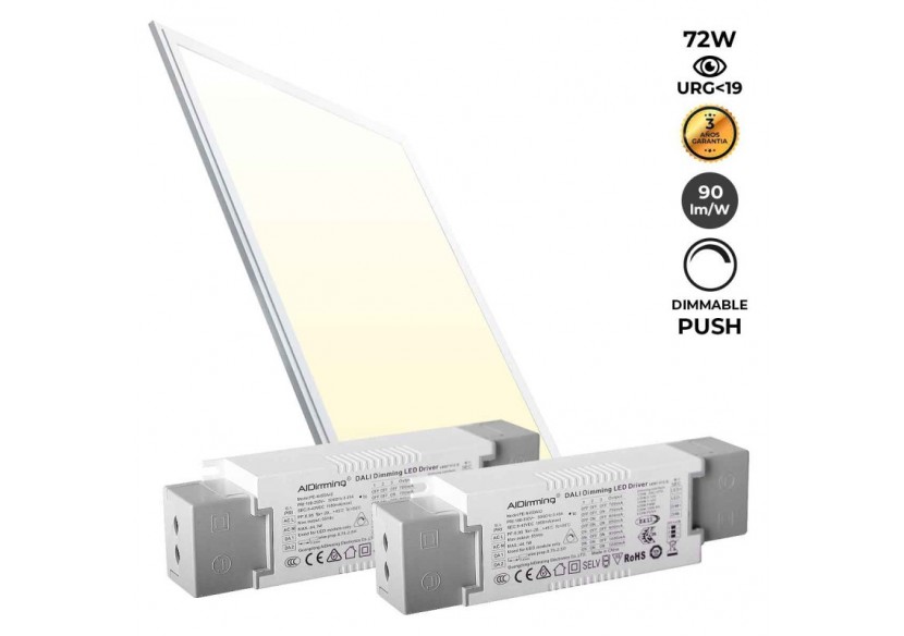Panneau LED encastrable 120x60-Dimmable PUSH-72W-UGR19 - K5234-PUSH-BC - Barcelona LED