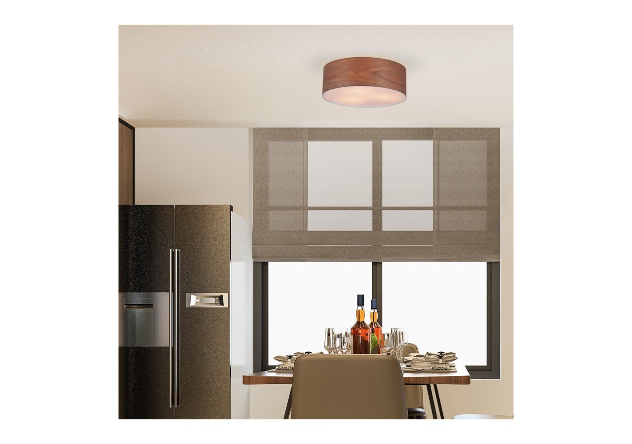 Plafonnier imitation bois "AGUDES"-3xE27-Inspiration "Paulmann" - LN1306-T - Barcelona LED